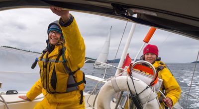 Students enjoying sailing out in the Pacific Northwest. 