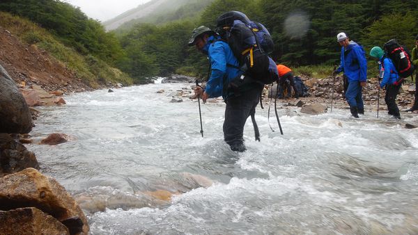 River crossing in Patagonia.