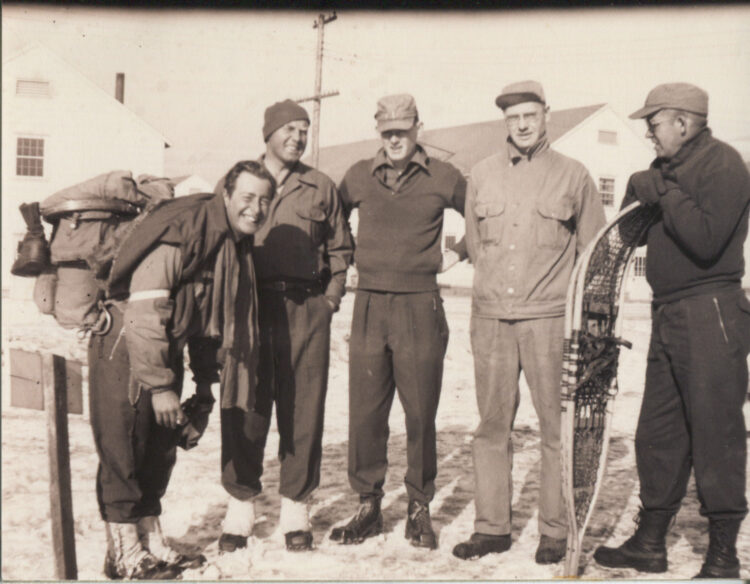Paul Petzoldt, second from left, and members of the 10th Mountain Division