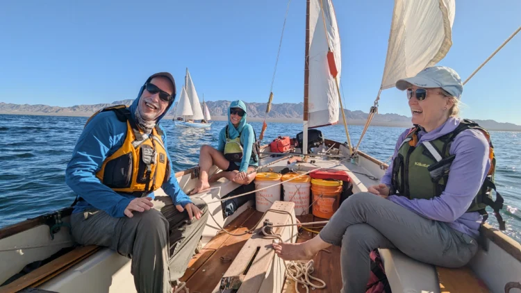 Sailors smile on a sunny day in the Sea of Cortez