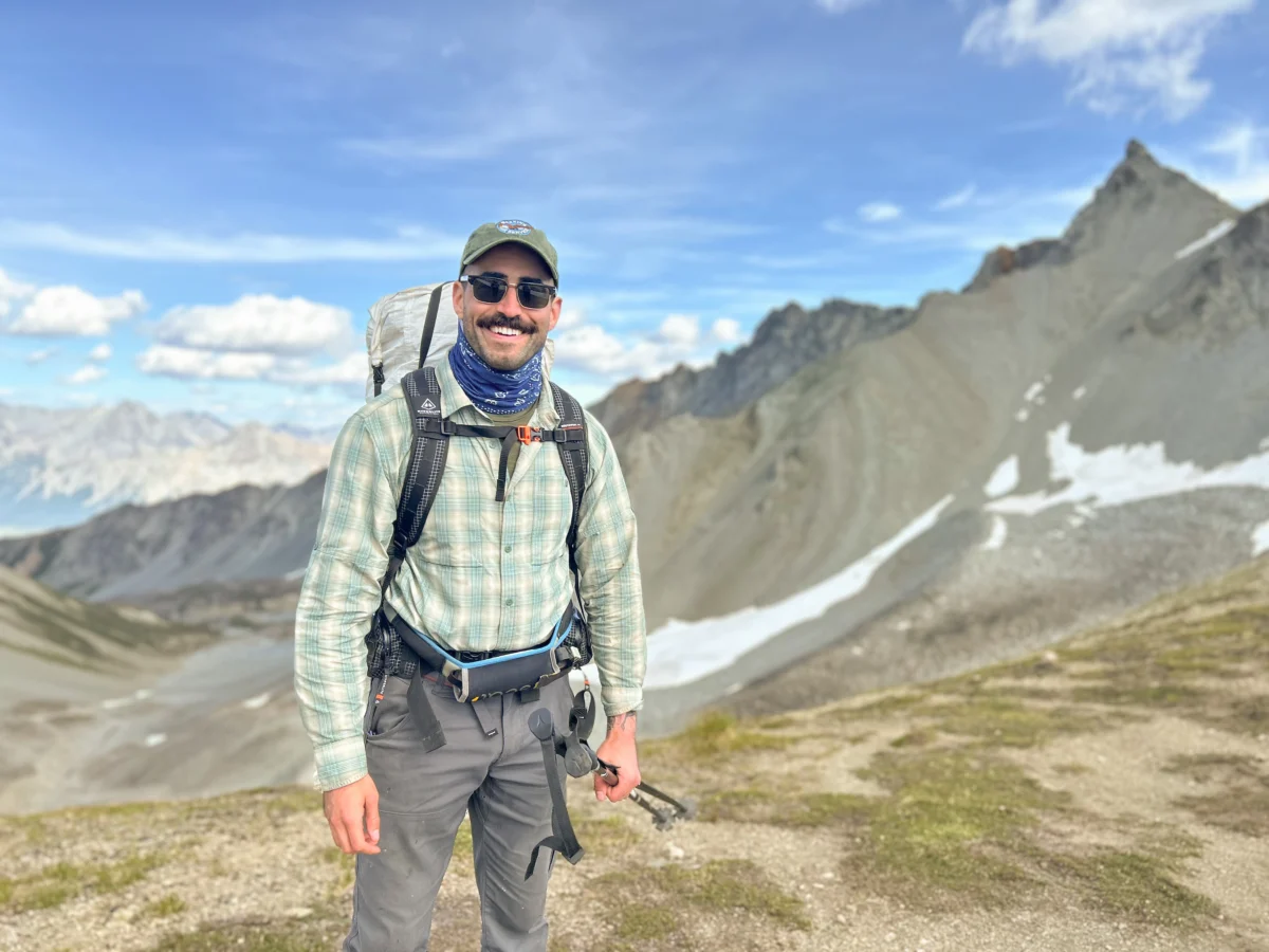 Hiker smiles in Alaska